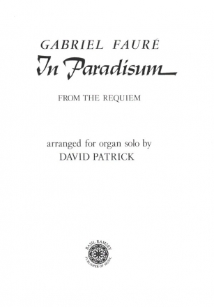 In Paradisum for organ