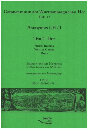 Trio G-Dur Traversflte, Viola da Gamba und Basso Continuo Partitur und Stimmen