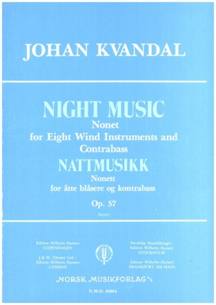 Night Music op.57 for 8 wind instruments and contrabass score