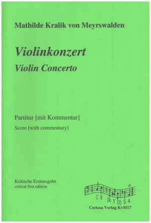 Konzert fr Violine und Orchester Partitur mit Kommentar