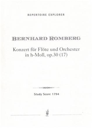 Konzert h-Moll op.30 (17) fr Flte und Orchester Studienpartitur