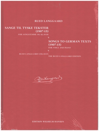 Songs to German texts (1907-15) for voice and piano hardcover