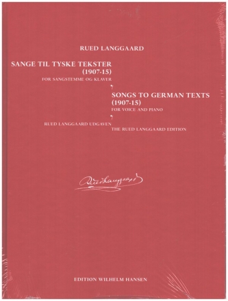 Songs to German texts (1907-15) for voice and piano hardcover