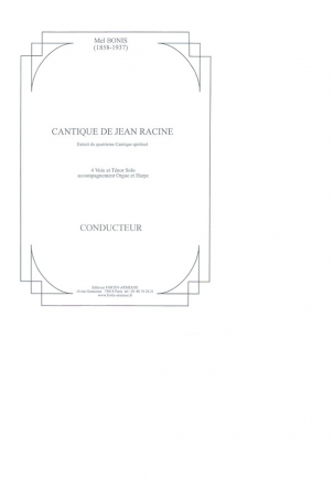 Cantique de Jean Racine op.145 pour 4 voix et tnor solo with orgue et harpe conducteur