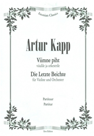 Die Letzte Beichte fr Violine und Orchester Partitur