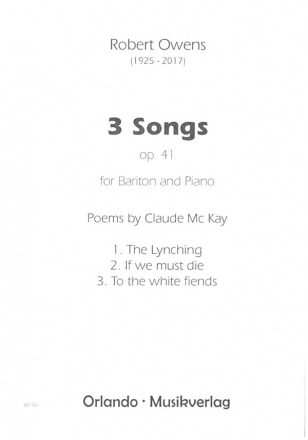 3 Songs op.41 for bariton and piano