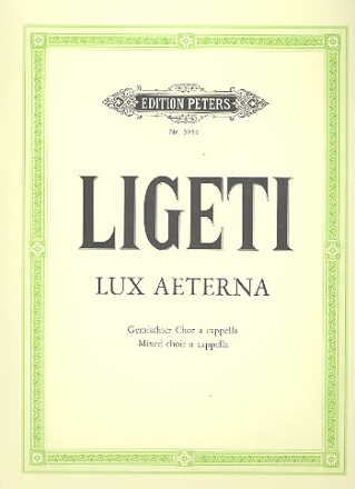 Lux aeterna fr 16stg. Gem Chor a cappella Singpartitur (la)