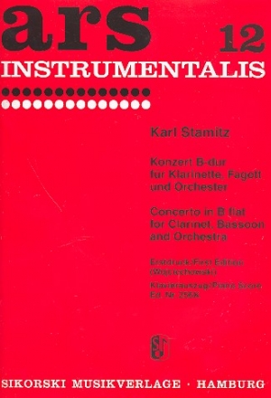 Konzert B-Dur fr Klarinette, Fagott und Orchester fr Klarinette, Fagott und Klavier