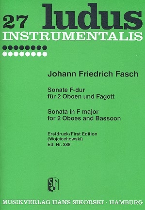 Sonate F-Dur  fr 2 Oboen und Fagott Partitur und Stimmen