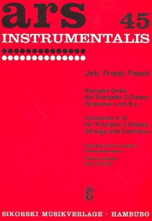 Konzert D-Dur für Trompete, 2 Oboen und Streicher Partitur
