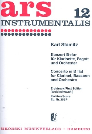Konzert B-Dur fr Klarinette, Fagott und Orchester Partitur