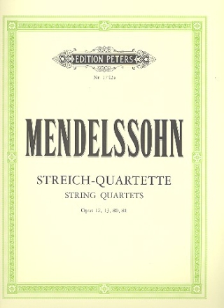 Streichquartette op.12, op.13, op.80 und op.81 für Streichquartett Stimmen