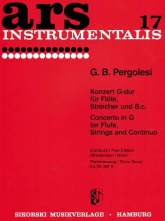 Konzert G-Dur  fr Flte, 2 Violinen und Bc fr Flte und Klavier