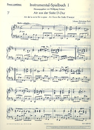 Instrumental-Spielbuch Band 1 fr Blasinstrumente, Streicher und Basso continuo Einzelstimme - Basso continuo