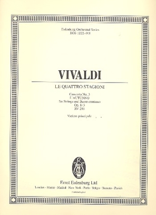 Konzert F-Dur op.8,3 RV293 fr Violine, Streichorchester und Bc Violine solo