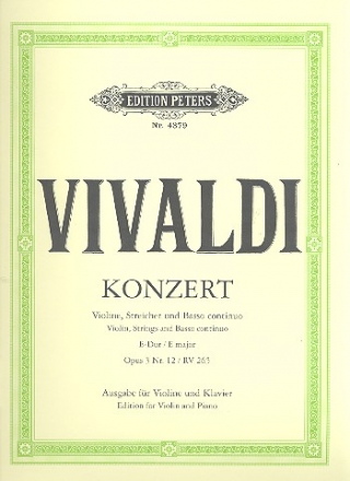 Konzert E-Dur op.3,12 fr Violine und Orchester fr Violine und Klavier