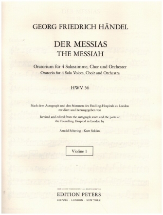 Der Messias HWV56 fr Soli, Chor und Orchester Violine 1