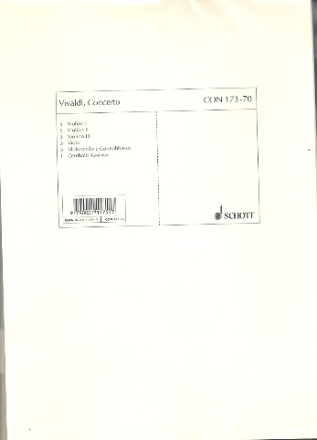 Concerto a-Moll PV 24-F.III Nr. 4 fr Violoncello, Streichorchester und Basso continuo Stimmensatz - Cembalo [Continuo], je 5 Violinen I+II, 3 Violinen III [