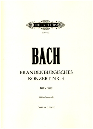 Brandenburgisches Konzert Nr.4 G-Dur BWV1049 für 2 Blockflöten, Violine, Cembalo und Streicher Partitur