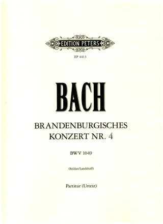 Brandenburgisches Konzert Nr.4 G-Dur BWV1049 fr 2 Blockflten, Violine, Cembalo und Streicher Partitur