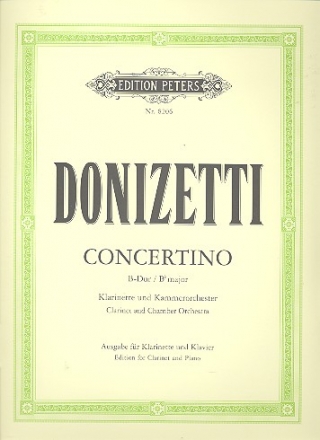 Concertino B-Dur fr Klarinette und Kammerorchester fr Klarinette und Klavier