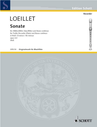 Sonate d-Moll op.3,2 fr Altblockflte und Klavier