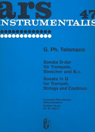 Sonate D-Dur fr Trompete, Streicher und Bc Partitur