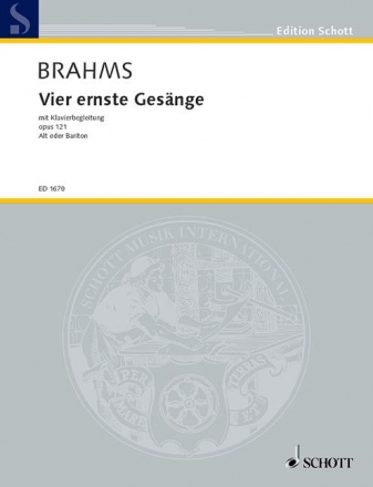 Vier ernste Gesnge op. 121 fr Singstimme (Alt oder Bariton) (original) und Klavier