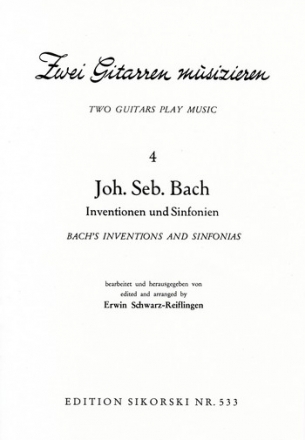 Inventionen und Sinfonien fr 2 Gitarren Spielpartitur