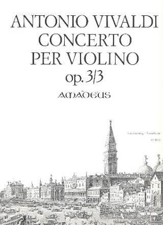 Konzert G-Dur op.3,3  fr Violine, Streichorchester und Bc Klavierauszug