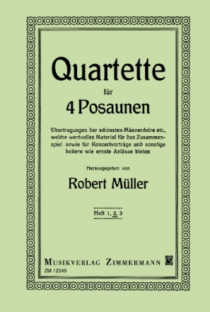 5 ausgewhlte Quartette Band 2 fr 4 Posaunen Partitur und 4 Stimmen
