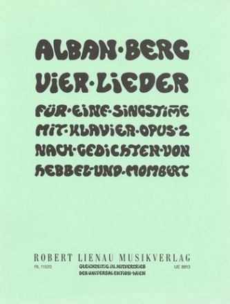 4 Lieder op.2 fr mittlere Singstimme und Klavier (dt)