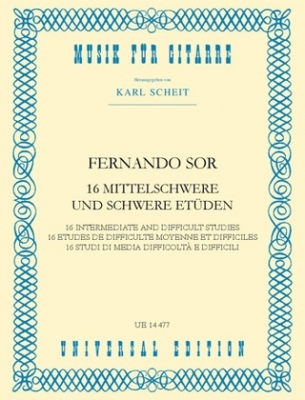 16 mittelschwere und schwere Etden aus op.6, 29, 31 fr Gitarre