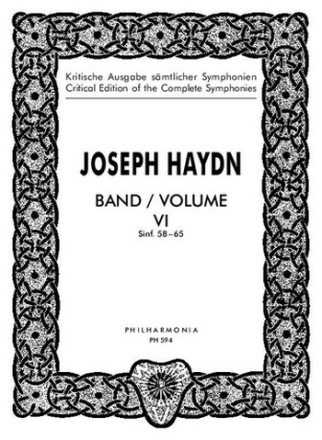 Kritische Ausgabe smtlicher Sinfonien Band 6 (Nr. 58-65)  Studienpartitur