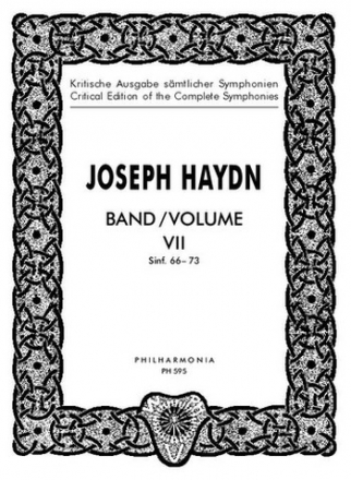 Kritische Ausgabe smtlicher Sinfonien Band 7 (Nr. 66-73)  Studienpartitur