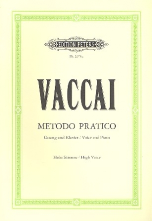 Metodo pratico di canto italiano fr hohe Stimme Gesangsstudien