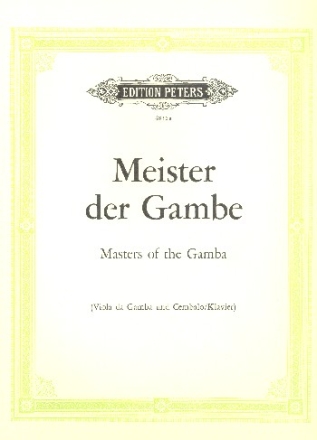 Meister der Gambe fr Viola da gamba Originalstcke aus 3 Jahrhunderten