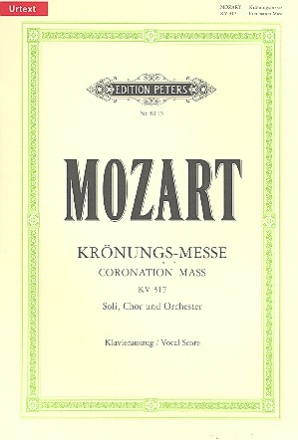 Krönungsmesse KV317 für Soli (SATB), Chor und Orchester Klavierauszug