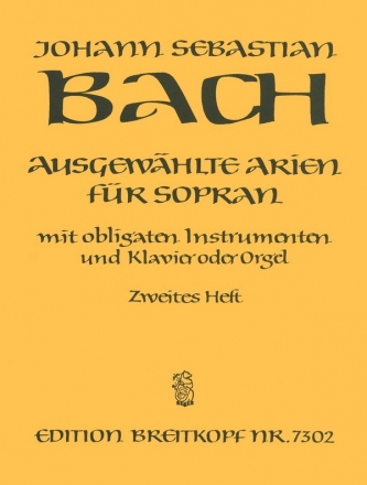 Ausgewhlte Arien Band 2 fr Sopran mit obligaten Instrumenten und Klavier (Orgel)