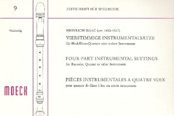 Vierstimmige Instrumentalstze fr 4 Blockflten (SATB) Spielppartitur