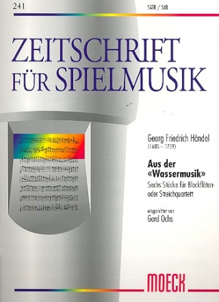 Aus der Wassermusik fr 4 Blockflten (SATB) Partitur