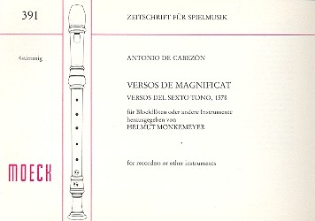 Versos de Magnificat (1578) fr 4 Blockflten (SATB) Spielpartitur