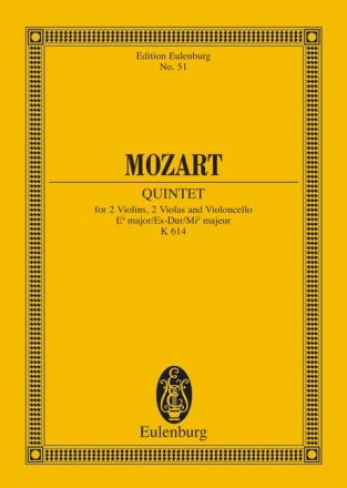 Streichquintett Es-Dur KV614 fr 2 Violinen, 2 Violen und Violoncello Studienpartitur