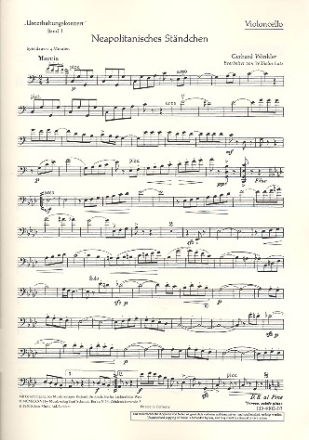 Unterhaltungskonzert Band 1 fr Violine und Klavier, erweiterbar durch Ergnzungsstimmen bis zum Q Einzelstimme - Violoncello