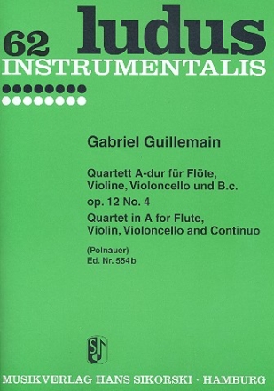 Quartett A-Dur Nr.4 op.12 fr Flte, Violine, Violoncello und Bc