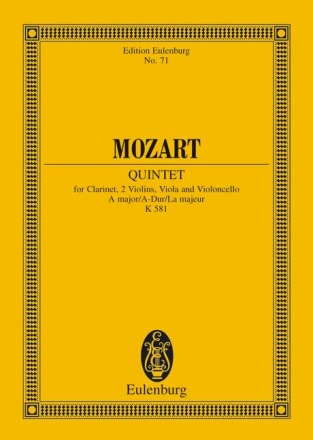 Quintett A-Dur KV581 fr Klavier und Streichquartett Studienpartitur