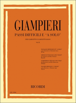 Passi difficili e a solo di opere liriche e sinfoniche vol.2 per clarinetto e clarinetto basso