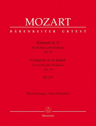 Konzert A-Dur KV219 fr Violine und Orchester fr Violine und Klavier