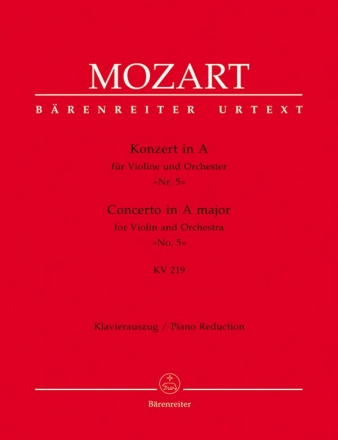 Konzert A-Dur KV219 fr Violine und Orchester fr Violine und Klavier