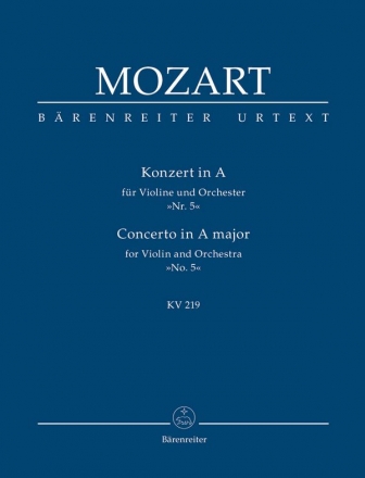 Konzert A-Dur KV219 fr Violine und Orchester Studienpartitur